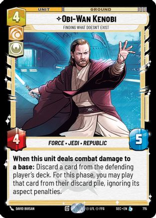 Obi-Wan Kenobi - Wan Kenobi (715) - Finding What Doesn't Exist (Foil) (715) (715) [Secrets of Power] - Fantasy Flight Games - Card Brawlers | Quebec | Canada |