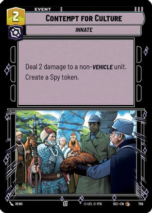 Contempt for Culture (756) (Foil) (756) [Secrets of Power] - Fantasy Flight Games - Card Brawlers | Quebec | Canada |