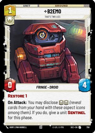 B2EMO - That's Two Lies (Foil) (758) (758) [Secrets of Power] - Fantasy Flight Games - Card Brawlers | Quebec | Canada |