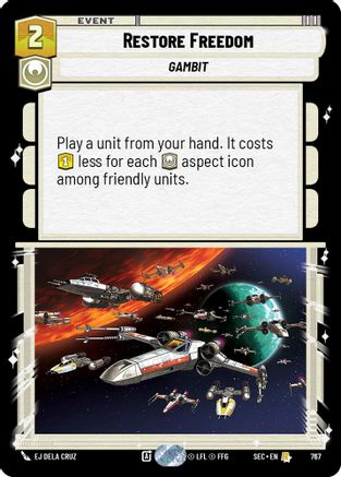 Restore Freedom (767) (Foil) (767) [Secrets of Power] - Fantasy Flight Games - Card Brawlers | Quebec | Canada |