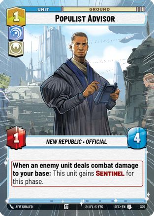 Populist Advisor (305) (Hyperspace) (305) [Secrets of Power] - Fantasy Flight Games - Card Brawlers | Quebec | Canada |