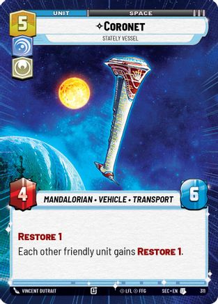 Coronet - Stately Vessel (Hyperspace) (311) (311) [Secrets of Power] - Fantasy Flight Games - Card Brawlers | Quebec | Canada |