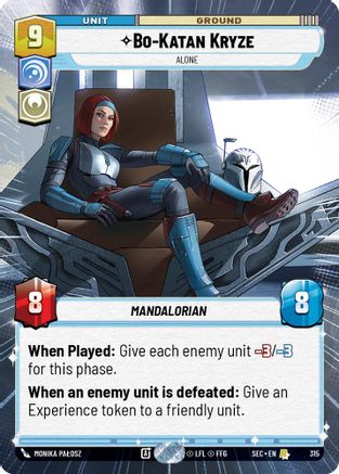 Bo-Katan Kryze - Katan Kryze (315) - Alone (Hyperspace) (315) (315) [Secrets of Power] - Fantasy Flight Games - Card Brawlers | Quebec | Canada |