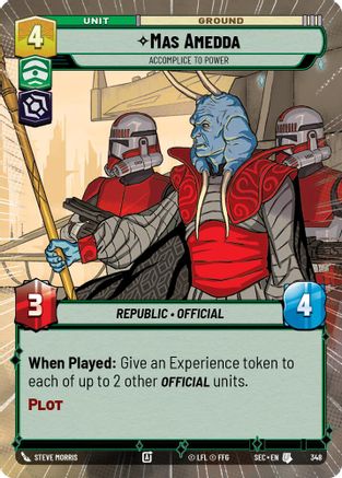 Mas Amedda - Accomplice to Power (Hyperspace) (348) (348) [Secrets of Power] - Fantasy Flight Games - Card Brawlers | Quebec | Canada |
