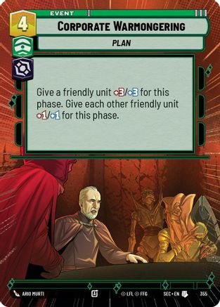 Corporate Warmongering (355) (Hyperspace) (355) [Secrets of Power] - Fantasy Flight Games - Card Brawlers | Quebec | Canada |