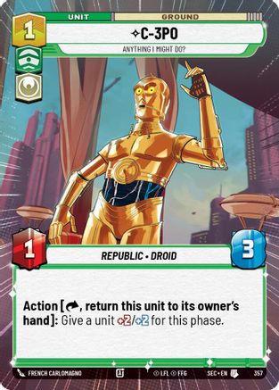 C-3PO - 3PO (357) - Anything I Might Do? (Hyperspace) (357) (357) [Secrets of Power] - Fantasy Flight Games - Card Brawlers | Quebec | Canada |