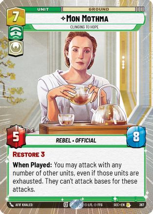 Mon Mothma - Clinging to Hope (Hyperspace) (367) (367) [Secrets of Power] - Fantasy Flight Games - Card Brawlers | Quebec | Canada |