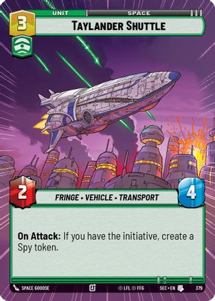 Taylander Shuttle (379) (Hyperspace) (379) [Secrets of Power] - Fantasy Flight Games - Card Brawlers | Quebec | Canada |