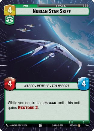Nubian Star Skiff (380) (Hyperspace) (380) [Secrets of Power] - Fantasy Flight Games - Card Brawlers | Quebec | Canada |