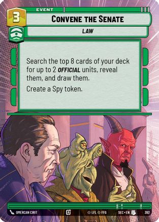 Convene the Senate (392) (Hyperspace) (392) [Secrets of Power] - Fantasy Flight Games - Card Brawlers | Quebec | Canada |