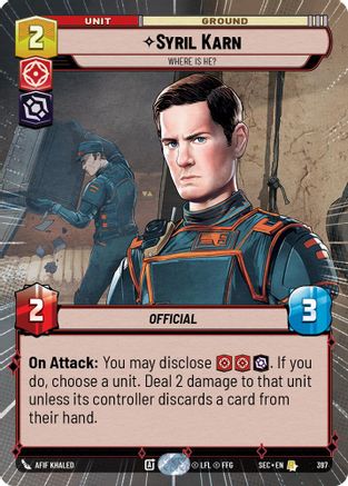 Syril Karn - Where Is He? (Hyperspace) (397) (397) [Secrets of Power] - Fantasy Flight Games - Card Brawlers | Quebec | Canada |