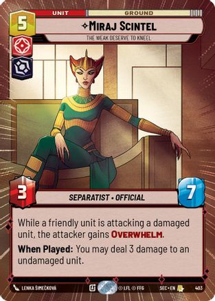 Miraj Scintel - The Weak Deserve to Kneel (Hyperspace) (403) (403) [Secrets of Power] - Fantasy Flight Games - Card Brawlers | Quebec | Canada |