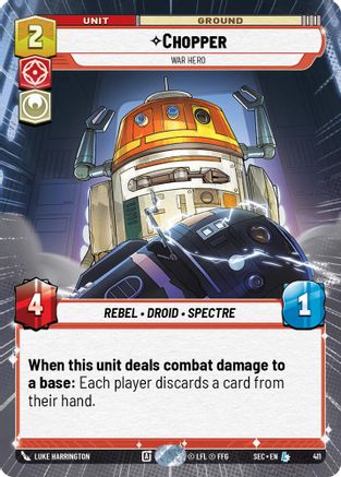 Chopper - War Hero (Hyperspace) (411) (411) [Secrets of Power] - Fantasy Flight Games - Card Brawlers | Quebec | Canada |