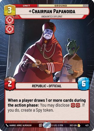 Chairman Papanoida - Undaunted Diplomat (Hyperspace) (423) (423) [Secrets of Power] - Fantasy Flight Games - Card Brawlers | Quebec | Canada |
