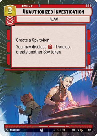Unauthorized Investigation (445) (Hyperspace) (445) [Secrets of Power] - Fantasy Flight Games - Card Brawlers | Quebec | Canada |