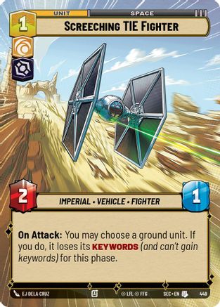 Screeching TIE Fighter (449) (Hyperspace) (449) [Secrets of Power] - Fantasy Flight Games - Card Brawlers | Quebec | Canada |