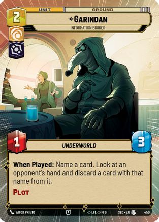 Garindan - Information Broker (Hyperspace) (450) (450) [Secrets of Power] - Fantasy Flight Games - Card Brawlers | Quebec | Canada |