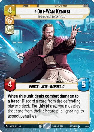 Obi-Wan Kenobi - Wan Kenobi (469) - Finding What Doesn't Exist (Hyperspace) (469) (469) [Secrets of Power] - Fantasy Flight Games - Card Brawlers | Quebec | Canada |