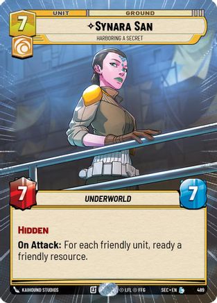 Synara San - Harboring a Secret (Hyperspace) (489) (489) [Secrets of Power] - Fantasy Flight Games - Card Brawlers | Quebec | Canada |