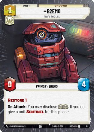 B2EMO - That's Two Lies (Hyperspace) (512) (512) [Secrets of Power] - Fantasy Flight Games - Card Brawlers | Quebec | Canada |
