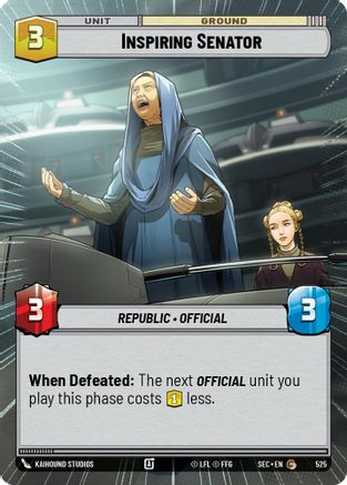 Inspiring Senator (525) (Hyperspace) (525) [Secrets of Power] - Fantasy Flight Games - Card Brawlers | Quebec | Canada |