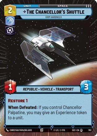 The Chancellor's Shuttle - Grim Harbinger (Hyperspace Foil) (783) (783) [Secrets of Power] - Fantasy Flight Games - Card Brawlers | Quebec | Canada |
