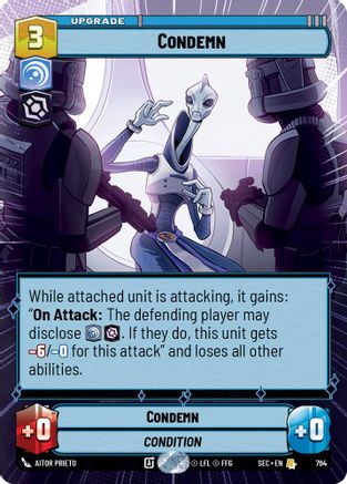 Condemn (794) (Hyperspace Foil) (794) [Secrets of Power] - Fantasy Flight Games - Card Brawlers | Quebec | Canada |