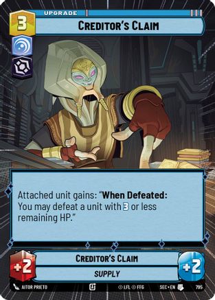 Creditor's Claim (795) (Hyperspace Foil) (795) [Secrets of Power] - Fantasy Flight Games - Card Brawlers | Quebec | Canada |