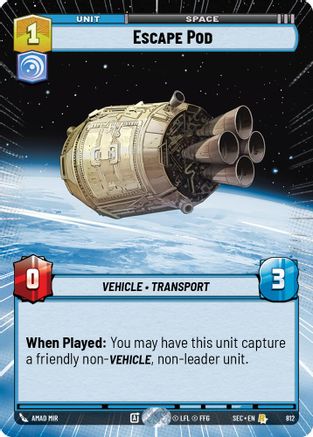 Escape Pod (812) (Hyperspace Foil) (812) [Secrets of Power] - Fantasy Flight Games - Card Brawlers | Quebec | Canada |