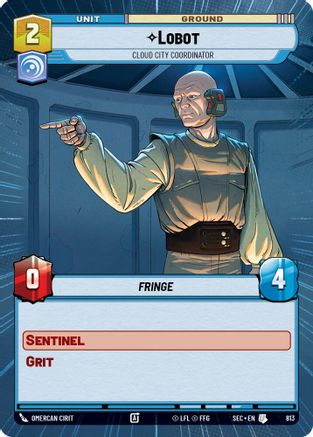 Lobot - Cloud City Coordinator (Hyperspace Foil) (813) (813) [Secrets of Power] - Fantasy Flight Games - Card Brawlers | Quebec | Canada |