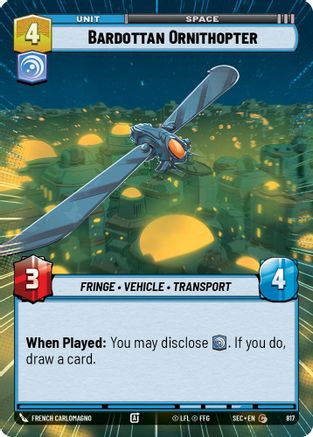 Bardottan Ornithopter (818) (Hyperspace Foil) (818) [Secrets of Power] - Fantasy Flight Games - Card Brawlers | Quebec | Canada |
