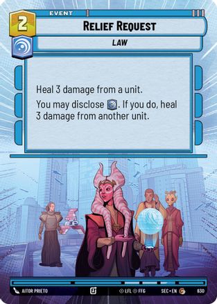 Relief Request (830) (Hyperspace Foil) (830) [Secrets of Power] - Fantasy Flight Games - Card Brawlers | Quebec | Canada |