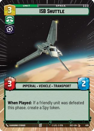 ISB Shuttle (839) (Hyperspace Foil) (839) [Secrets of Power] - Fantasy Flight Games - Card Brawlers | Quebec | Canada |