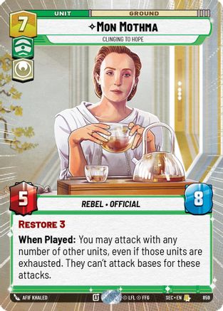 Mon Mothma - Clinging to Hope (Hyperspace Foil) (859) (859) [Secrets of Power] - Fantasy Flight Games - Card Brawlers | Quebec | Canada |
