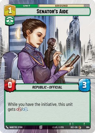 Senator's Aide (864) (Hyperspace Foil) (864) [Secrets of Power] - Fantasy Flight Games - Card Brawlers | Quebec | Canada |