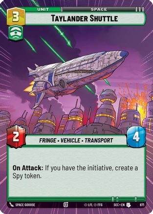 Taylander Shuttle (871) (Hyperspace Foil) (871) [Secrets of Power] - Fantasy Flight Games - Card Brawlers | Quebec | Canada |