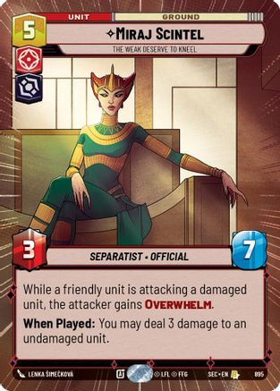 Miraj Scintel - The Weak Deserve to Kneel (Hyperspace Foil) (895) (895) [Secrets of Power] - Fantasy Flight Games - Card Brawlers | Quebec | Canada |