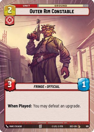 Outer Rim Constable (919) (Hyperspace Foil) (919) [Secrets of Power] - Fantasy Flight Games - Card Brawlers | Quebec | Canada |
