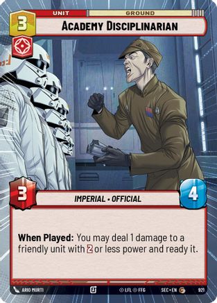 Academy Disciplinarian (921) (Hyperspace Foil) (921) [Secrets of Power] - Fantasy Flight Games - Card Brawlers | Quebec | Canada |