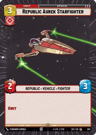 Republic Aurek Starfighter (922) (Hyperspace Foil) (922) [Secrets of Power] - Fantasy Flight Games - Card Brawlers | Quebec | Canada |