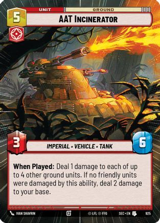 AAT Incinerator (925) (Hyperspace Foil) (925) [Secrets of Power] - Fantasy Flight Games - Card Brawlers | Quebec | Canada |