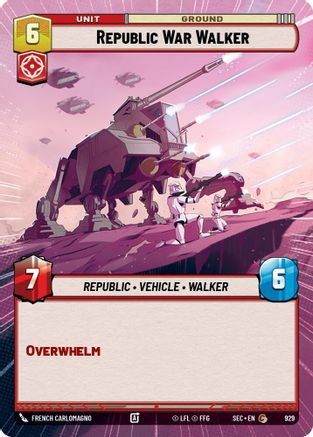 Republic War Walker (929) (Hyperspace Foil) (929) [Secrets of Power] - Fantasy Flight Games - Card Brawlers | Quebec | Canada |