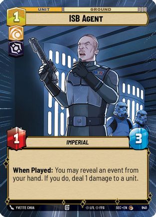 ISB Agent (940) (Hyperspace Foil) (940) [Secrets of Power] - Fantasy Flight Games - Card Brawlers | Quebec | Canada |