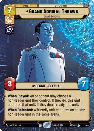 Grand Admiral Thrawn - Grand Schemer (Hyperspace Foil) (949) (949) [Secrets of Power] - Fantasy Flight Games - Card Brawlers | Quebec | Canada |