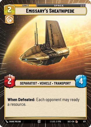 Emissary's Sheathipede (971) (Hyperspace Foil) (971) [Secrets of Power] - Fantasy Flight Games - Card Brawlers | Quebec | Canada |