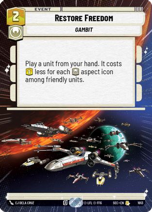 Restore Freedom (1013) (Hyperspace Foil) (1013) [Secrets of Power] - Fantasy Flight Games - Card Brawlers | Quebec | Canada |