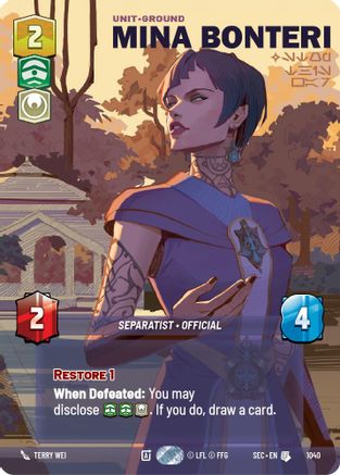 Mina Bonteri - Stop This War (Prestige) (1040) (1040) [Secrets of Power] - Fantasy Flight Games - Card Brawlers | Quebec | Canada |