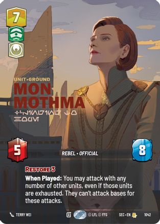 Mon Mothma - Clinging to Hope (Prestige) (1042) (1042) [Secrets of Power] - Fantasy Flight Games - Card Brawlers | Quebec | Canada |