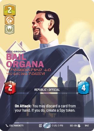 Bail Organa - Responding to Catastrophe (Prestige) (1043) (1043) [Secrets of Power] - Fantasy Flight Games - Card Brawlers | Quebec | Canada |