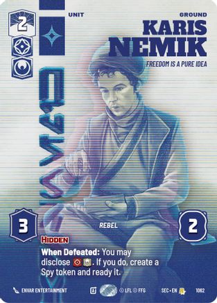 Karis Nemik - Freedom is a Pure Idea (Prestige) (1062) (1062) [Secrets of Power] - Fantasy Flight Games - Card Brawlers | Quebec | Canada |